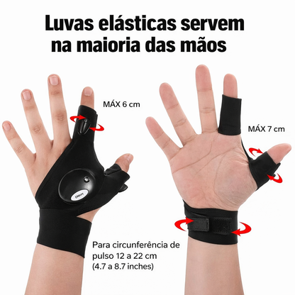 luva LED mãos livres
